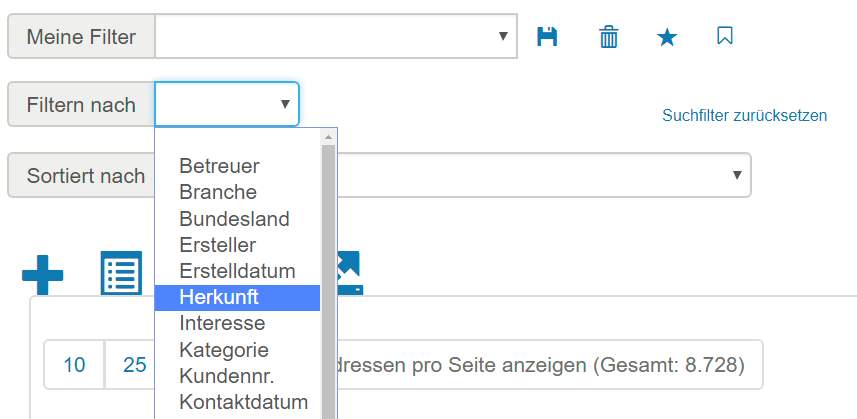 Filtern nach